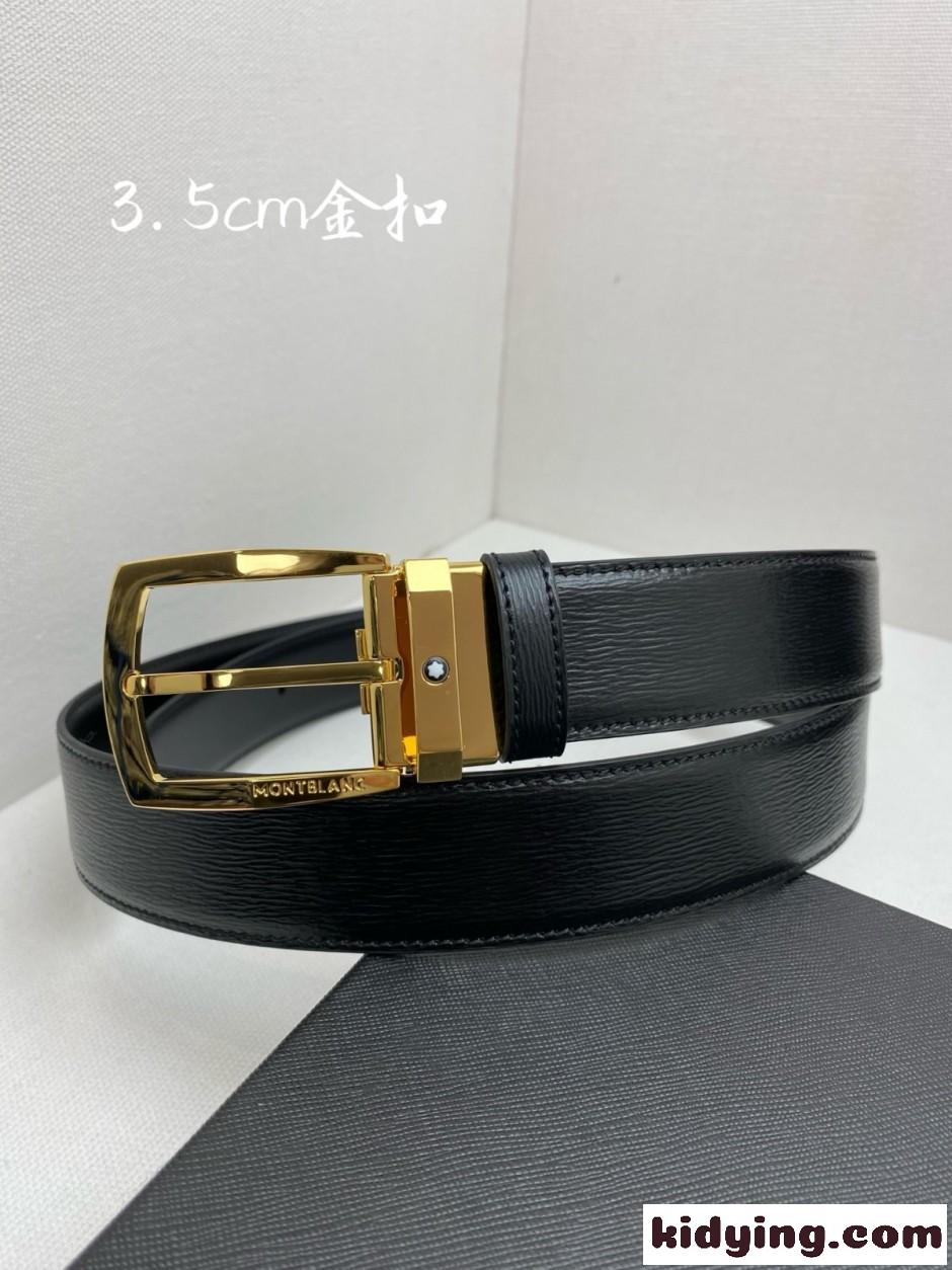 洗練された ビジネス モンブラン ベルト 偽物 シンプル レザーベルト-1