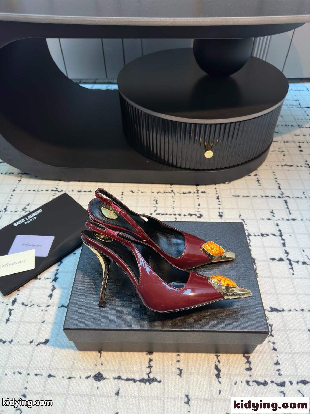 エレガント YSL ルル スリングバックパンプス イヴ・サンローラン コピー レッド-3