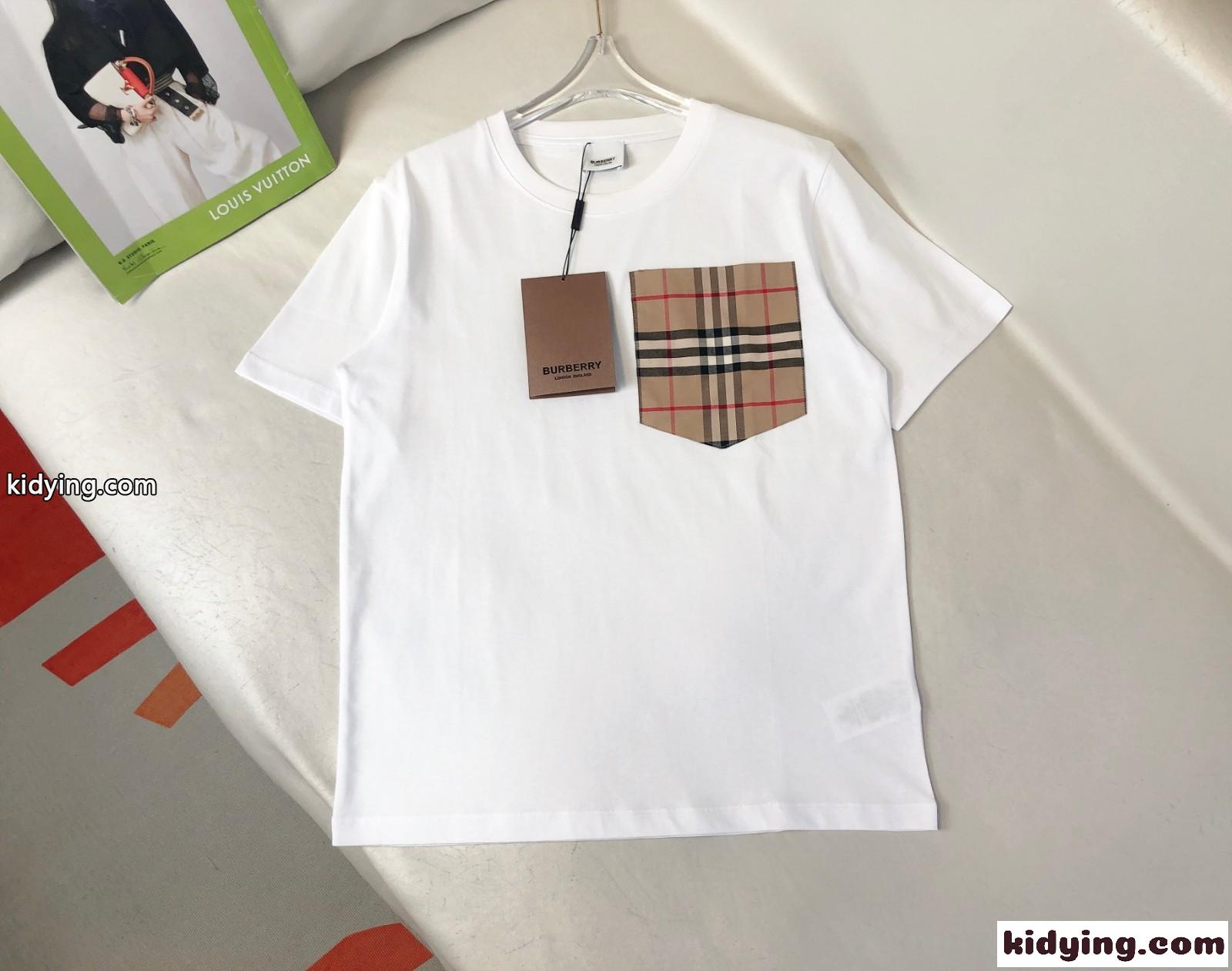 バーバリー Tシャツ コピー ヴィンテージチェックポケット コットン 半袖Tシャツ-0