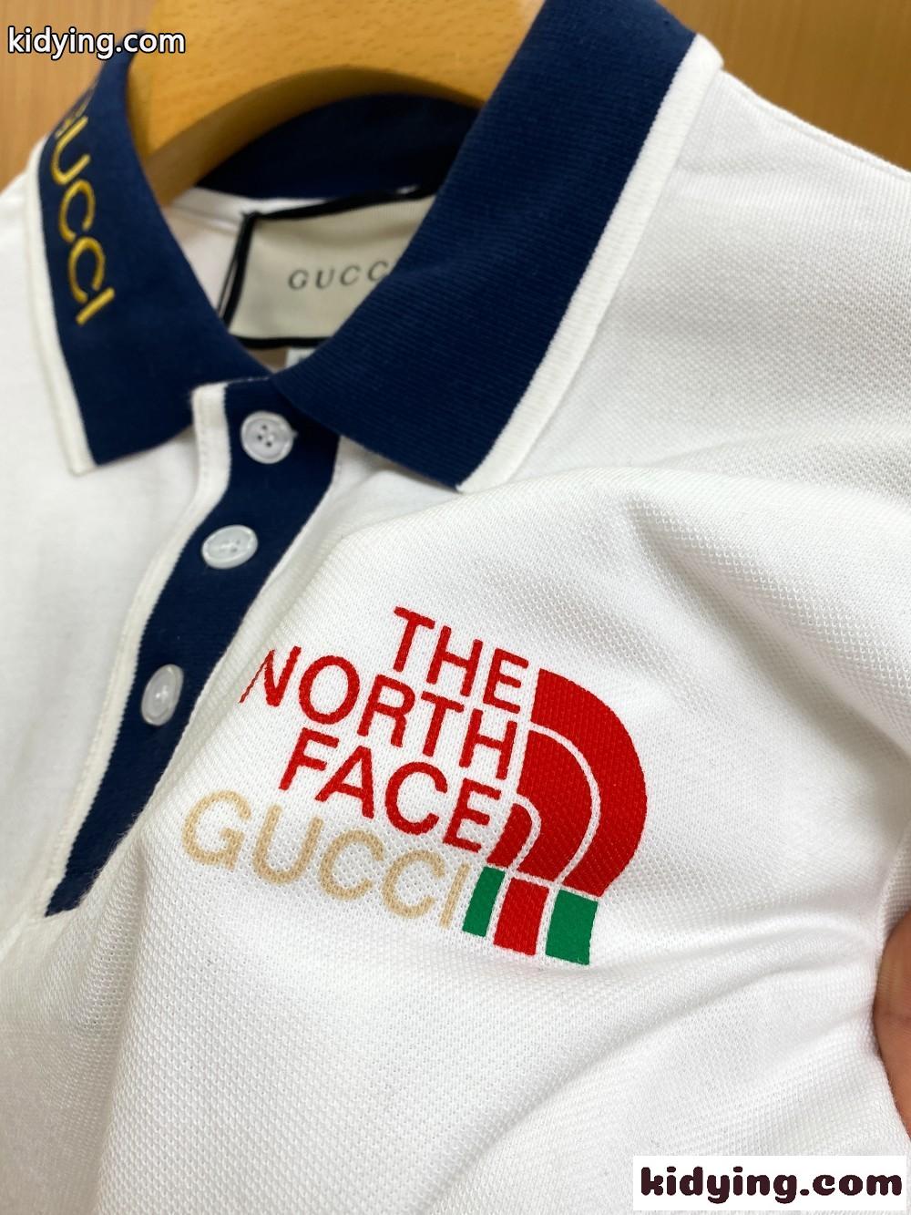THE NORTH FACE x GUCCI 着心地いい 定番 ロゴ 刺繍 ポロシャツ グッチ 半袖Tシャツ コピー 合わせやすい おしゃれ バイカラー-3