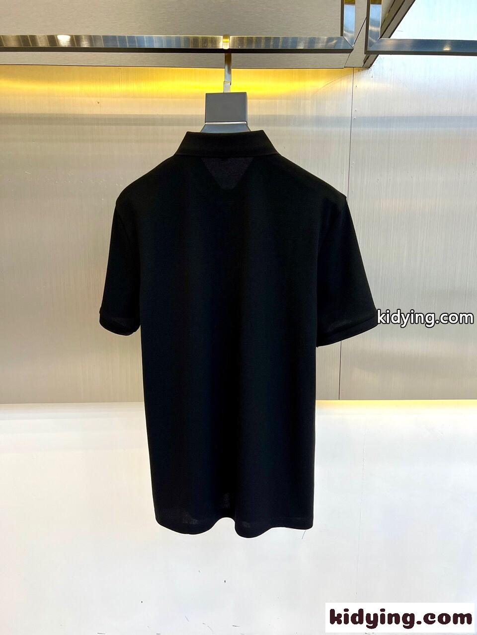 上品 カジュアル エルメネジルド・ゼニア 半袖Tシャツ コピー コットンピケ ポロシャツ ブラック-3
