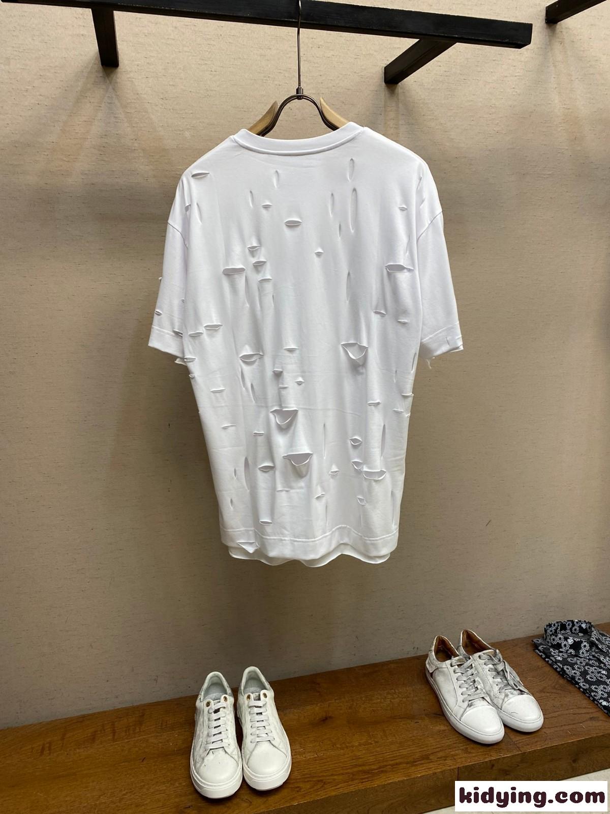 ダメージ加工 おしゃれクルーネックコットン ジバンシィ Tシャツ コピー 半袖 トップス-2