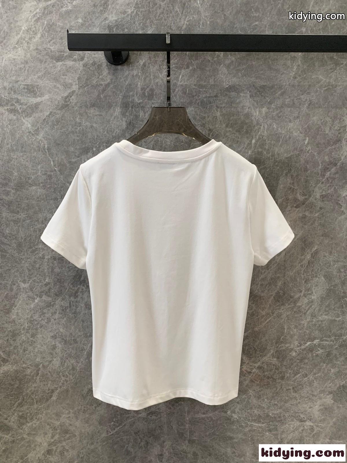 カジュアル クルーネック シャネル Tシャツ コピー ロゴ 半袖Tシャツ-1