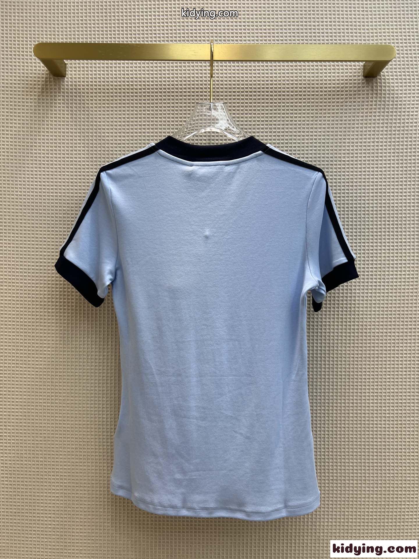 adidas x Gucci Vネック コットン ジャージー グッチ Tシャツ コピー Vネック ロゴ プリント-2