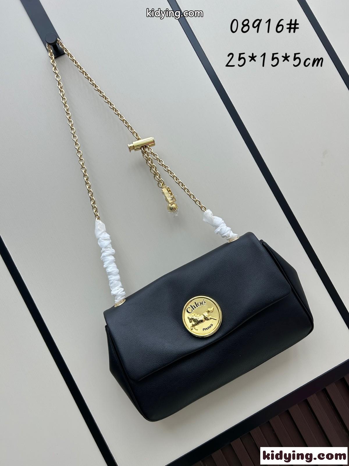 グレインレザー Chloé Heritage ショルダーバッグ クロエ バッグ スーパーコピー ブラック-0