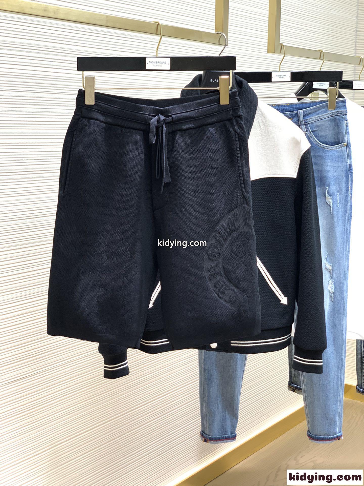 カジュアル リラックス ロゴ入り クロムハーツ パンツ コピー ショートパンツ ブラック-2