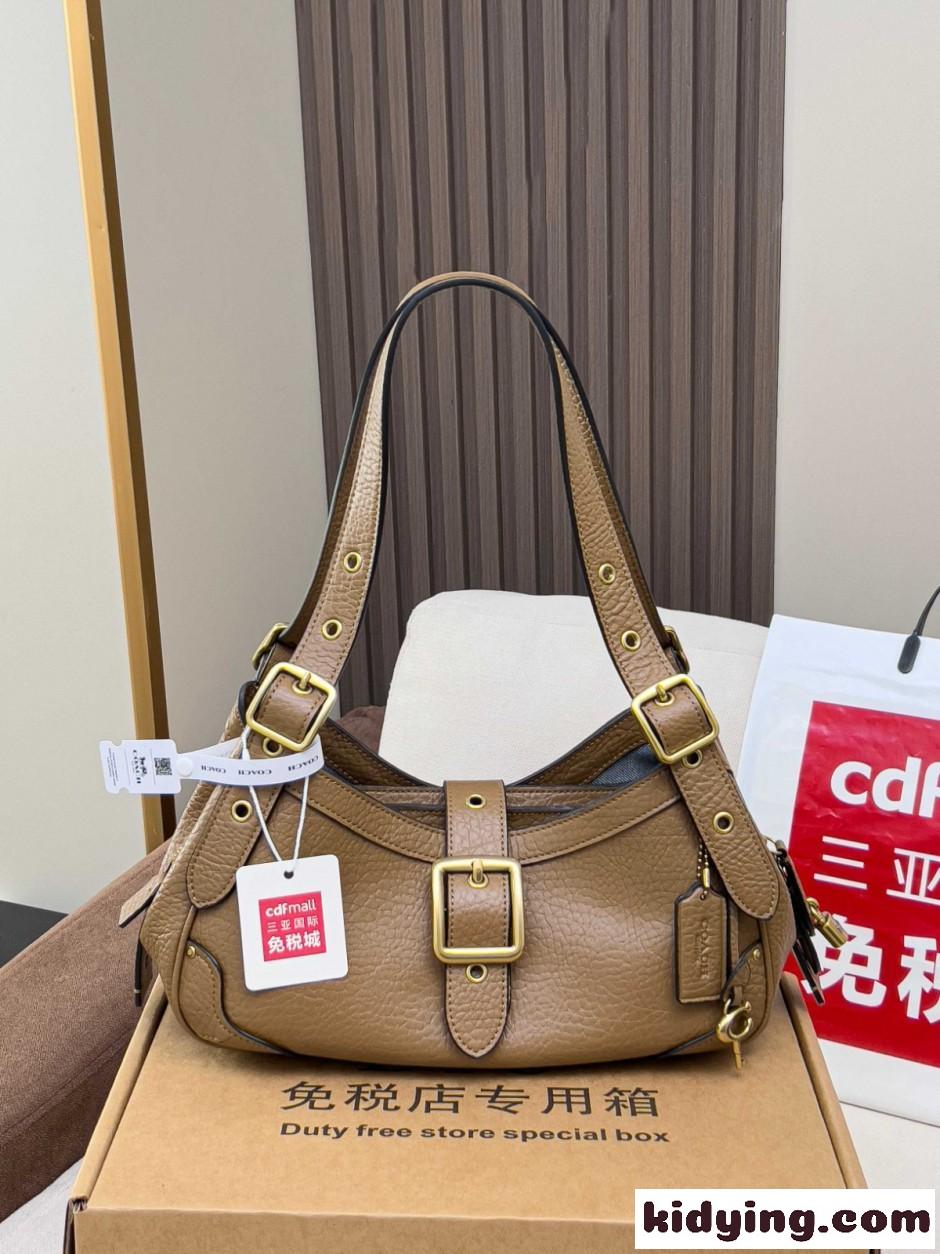 コーチ バッグ 偽物 カジュアル おしゃれ ショルダーバッグ キャメル-0