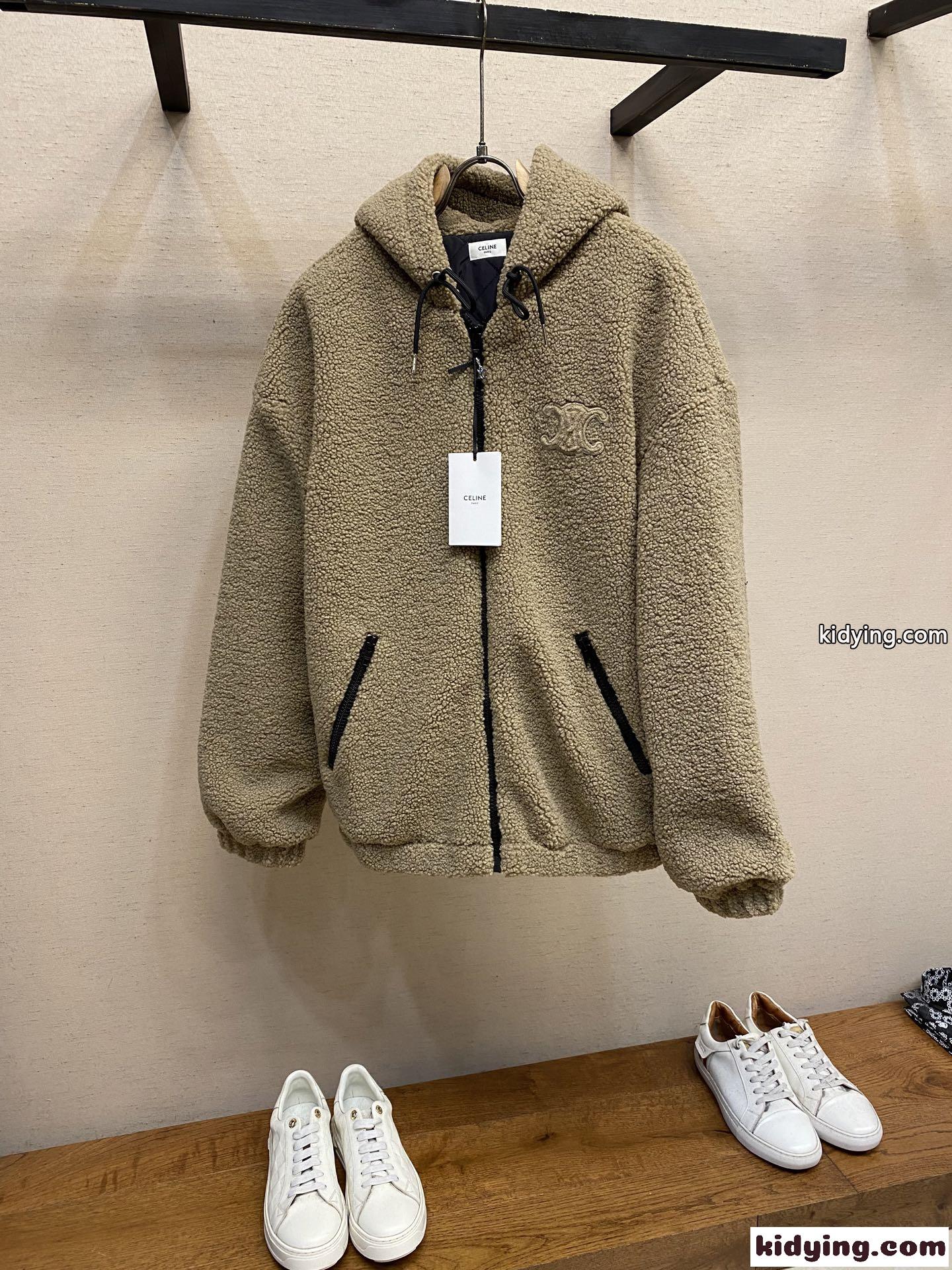 セリーヌ ジャケット 偽物 トリオンフ フード付き フリースジャケット-1
