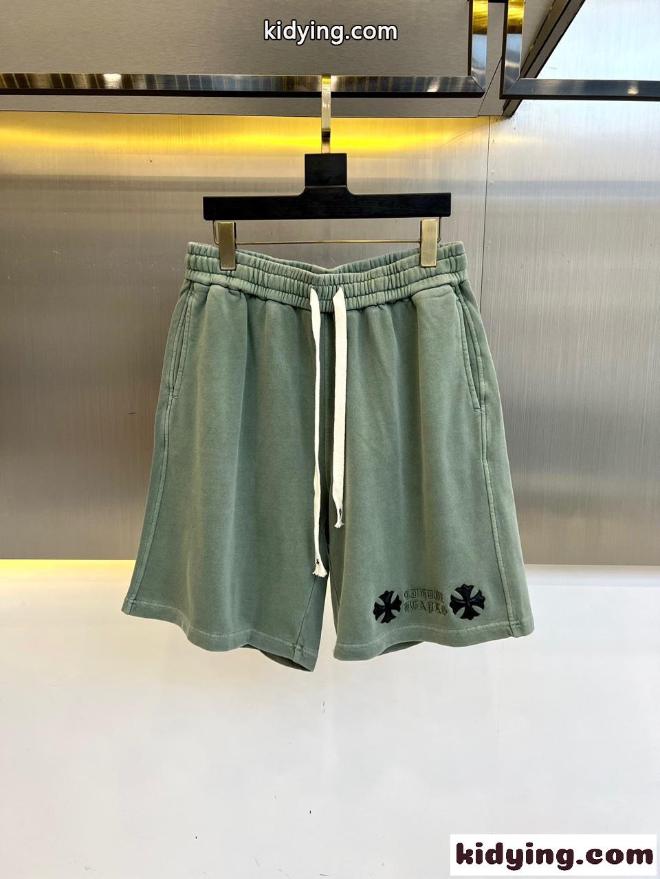 クロムハーツ パンツ コピー ショートパンツ カジュアル ロゴ入り ハーフパンツ グリーン-1