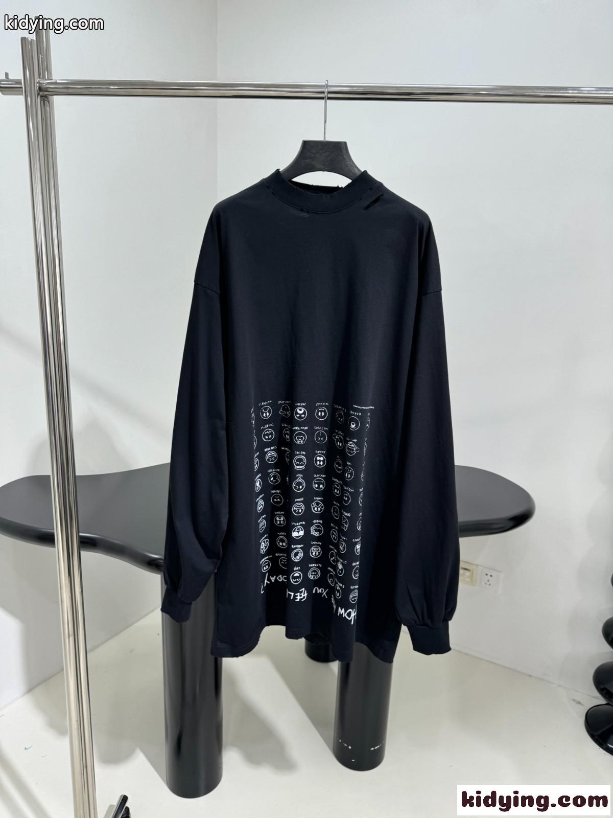 カジュアル プリント オーバーサイズ バレンシアガ Tシャツ コピー ユニセックス-1