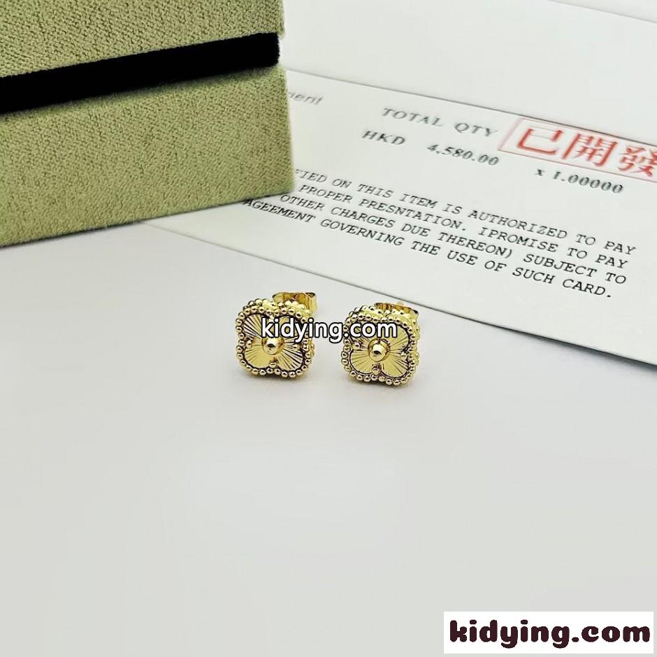 人気 クローバーモチーフ スタッド ピアス ヴァンクリーフ&アーペル イヤリング 偽物-3