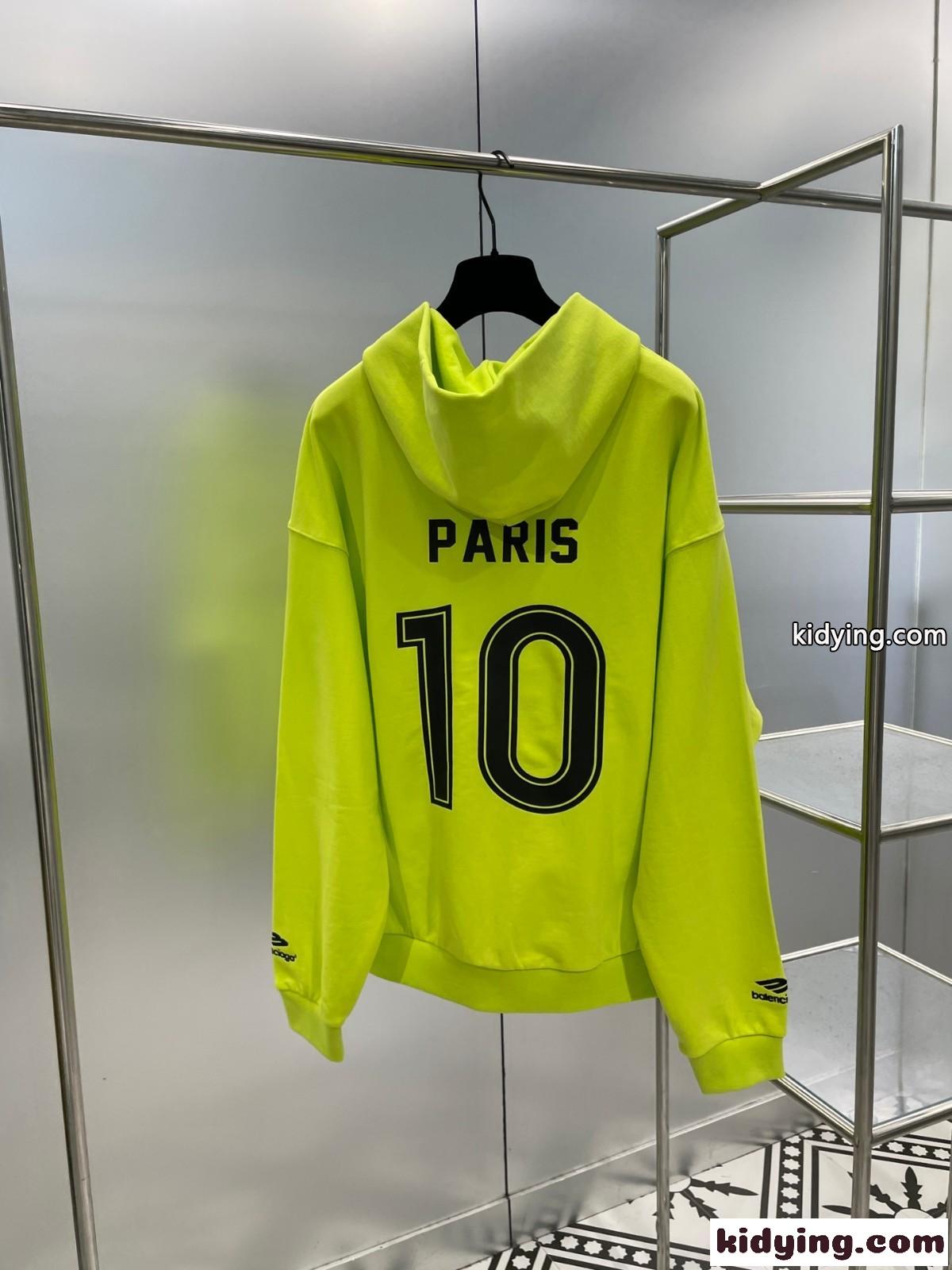 PARIS SOCCER ジップアップ フーディー バレンシアガ パーカー コピー グリーン-1