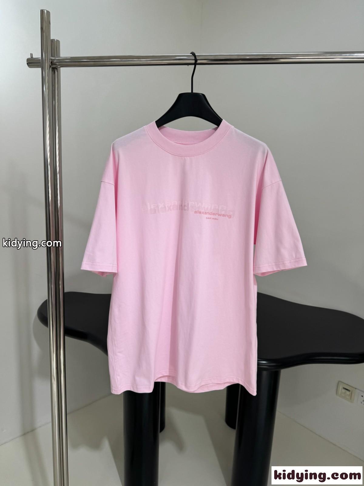 オーバーサイズ 半袖Tシャツ アレキサンダーワング Tシャツ コピー コットン ピンク-0