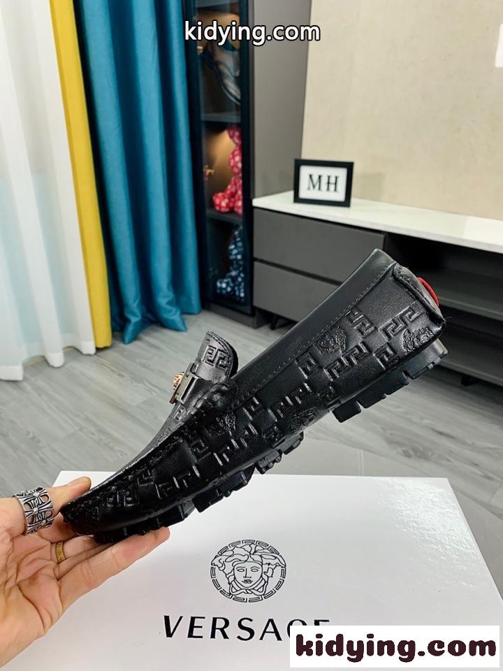 上品 カジュアル おしゃれ モカシン ヴェルサーチェ メンズ コピー 人気 ジューズ ビジネスジューズ ブラック-3