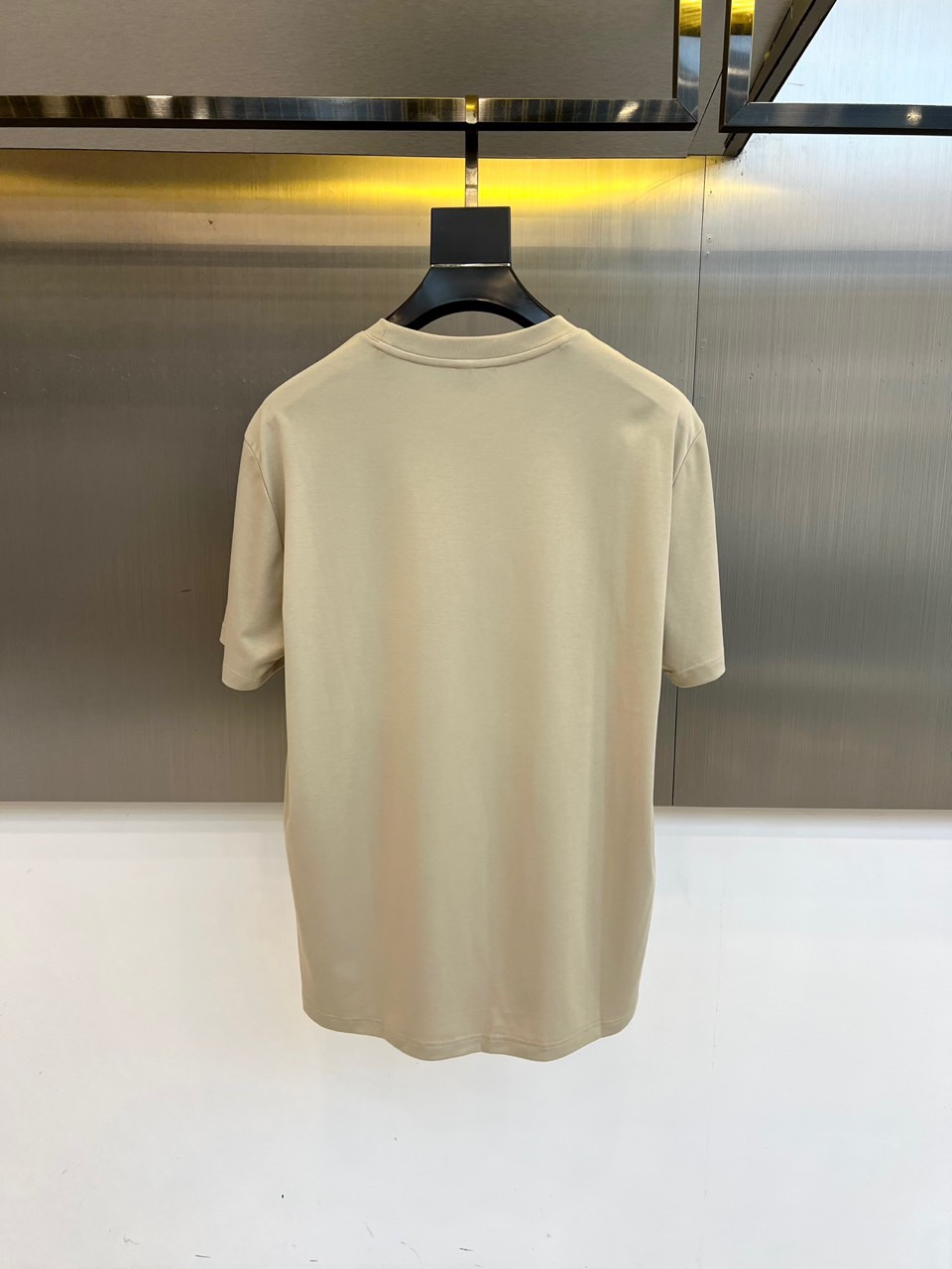 シンプル クルーネック 半袖Tシャツ エルメス Tシャツ 偽物 合わせやすい ベージュ-3