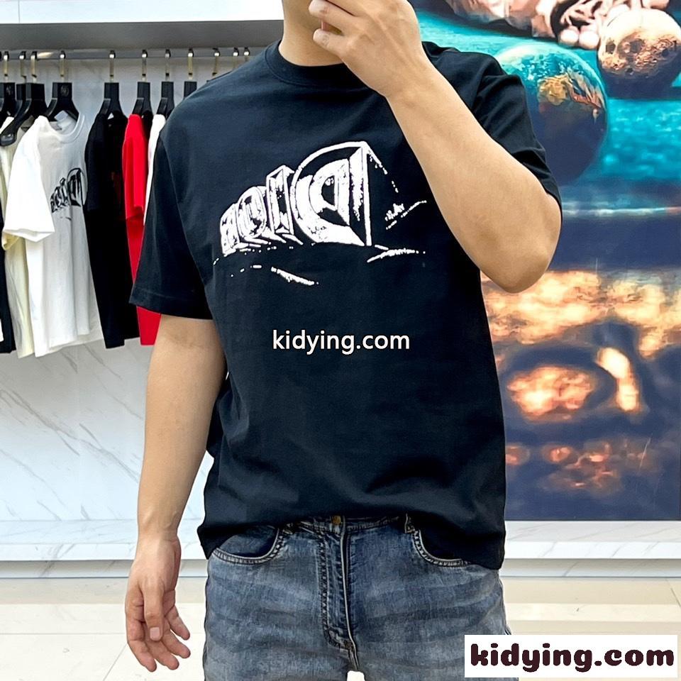おしゃれ 合わせやすい ロゴ クルーネック 半袖Tシャツ クリスチャン・ディオール Tシャツ コピー ブラック-1
