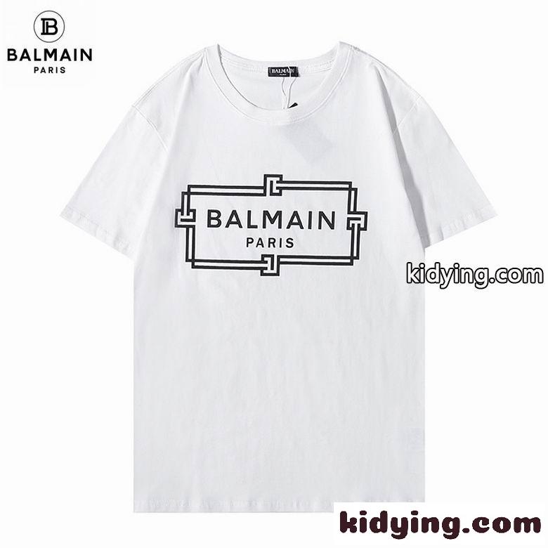 ベーシック ゆったり 快適 クルーネック バルマン Tシャツ コピー 半袖 ロゴプリントTシャツ-3