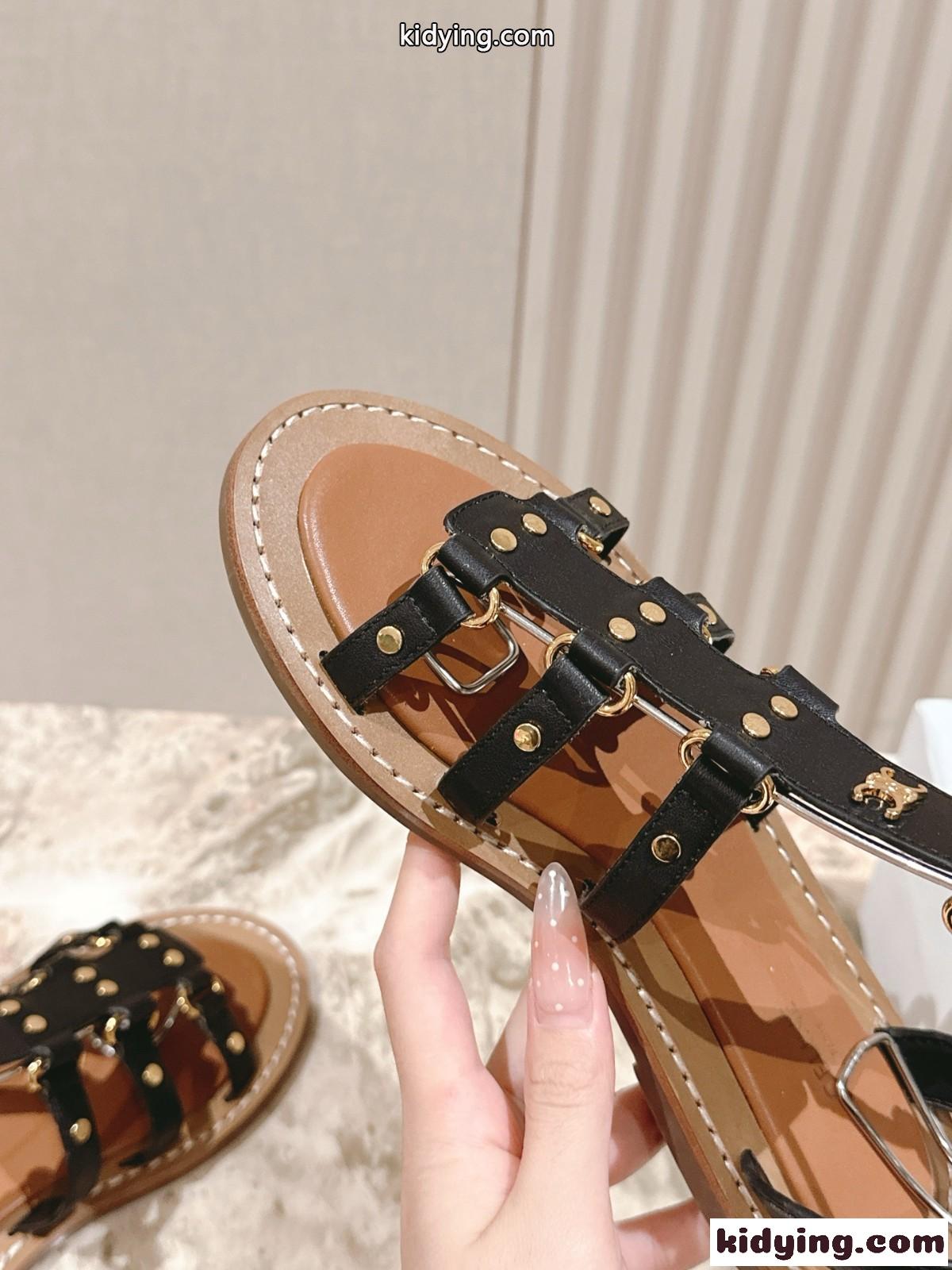 CELINE リンピア グラディエーター サンダル セリーヌ スーパーコピー ブラック-0