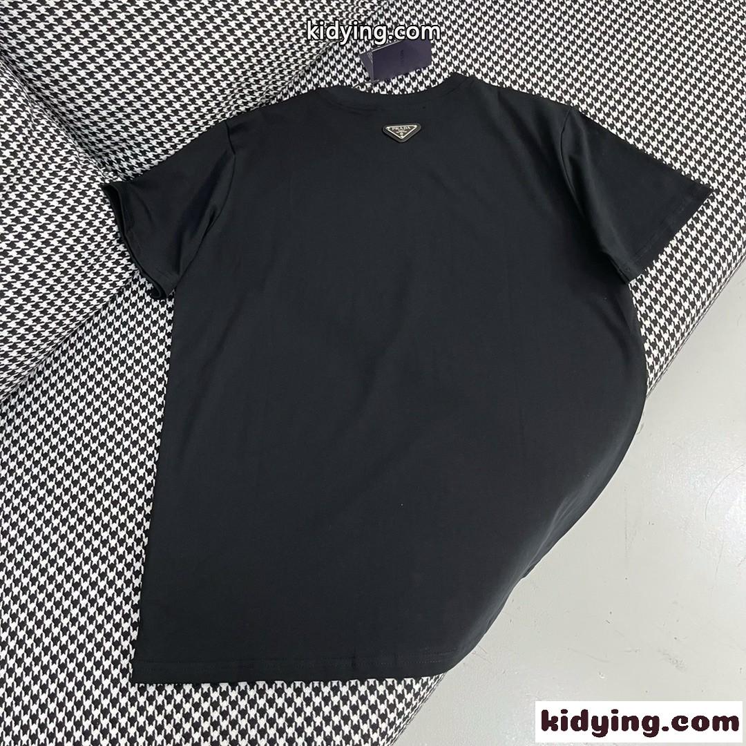 定番 ロゴ プリント クルーネック プラダ 半袖tシャツ コピー 人気 カジュアル おしゃれ トップス-3
