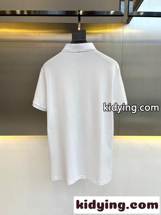 ベーシック ビジネス 快適 コットンピケ プラダ Tシャツ コピー メンズ ポロシャツ ホワイト-3