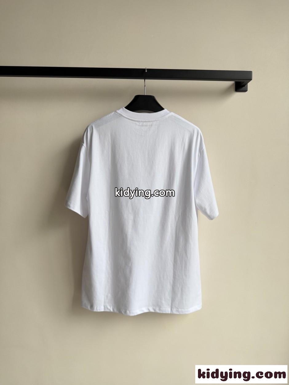 ベーシック ロゴ コットン 半袖Tシャツ セリーヌ Tシャツ 偽物 ホワイト-1