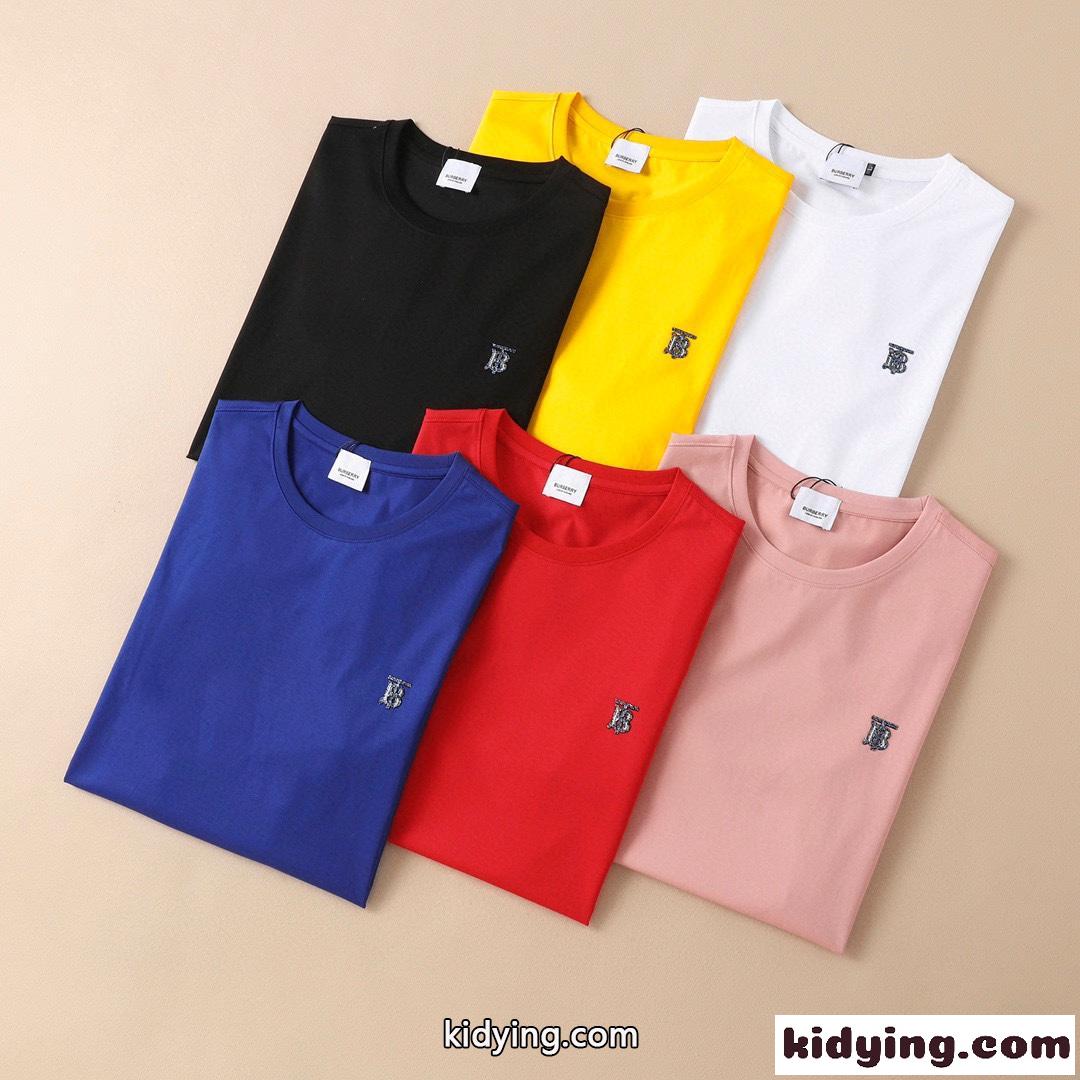 大きいサイズ 選べる6色 春夏 新作 メンズ 柔らかい 快適 バーバリー 半袖Tシャツ コピー ロゴ トップス-2