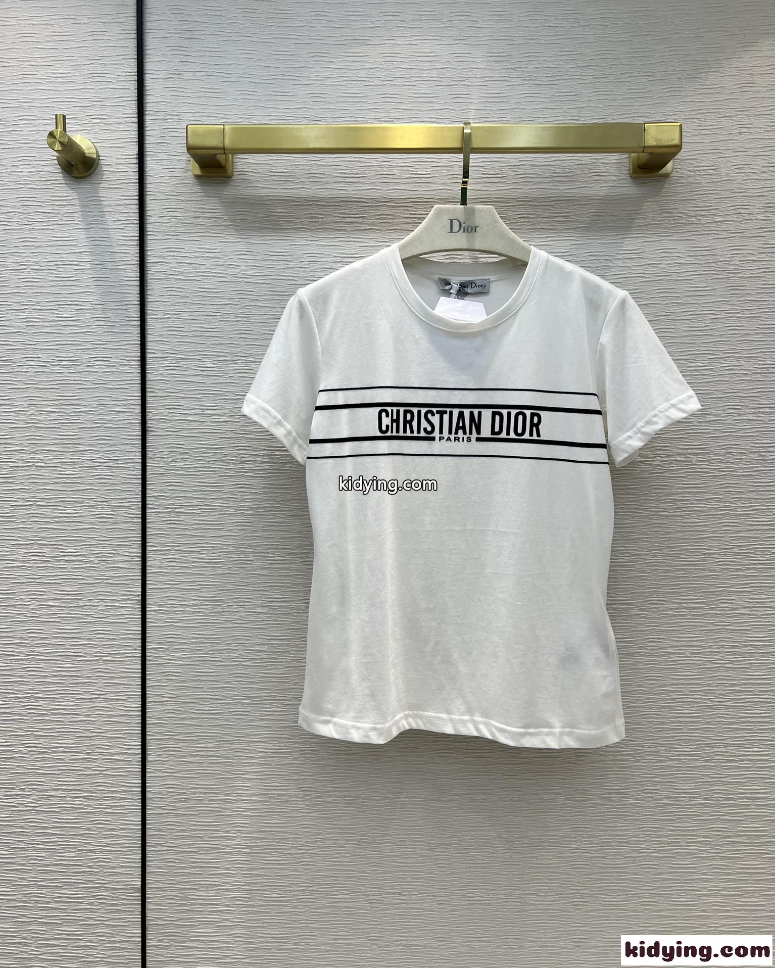 レディース 半袖 春夏 スポーツ風 クールネック クリスチャン・ディオール Tシャツ コピー コットン 着心地いい-2