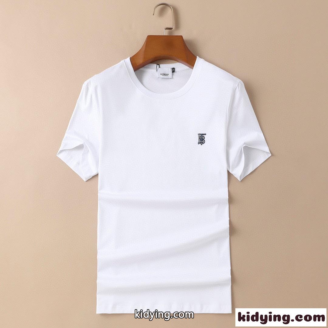 大きいサイズ 選べる6色 春夏 新作 メンズ 柔らかい 快適 バーバリー 半袖Tシャツ コピー ロゴ トップス-6