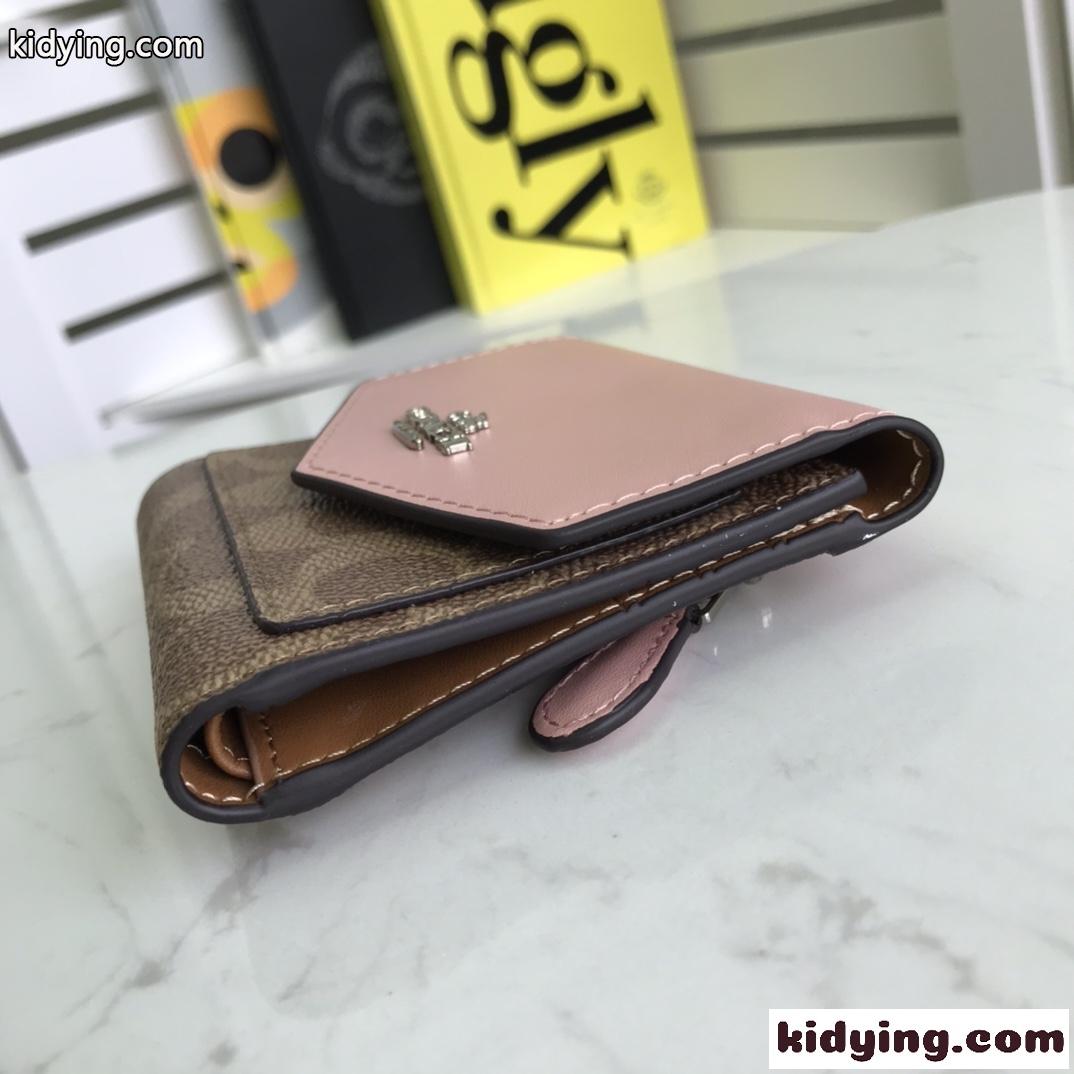 ミニ財布 レディース 可愛い おしゃれ コーチ 財布 コピー 人気 定番 ウォレット 三つ折り財布-1