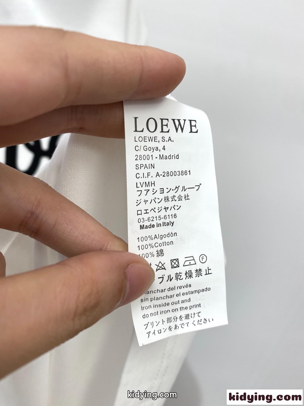 シンプル ロゴ入り ロエベ Tシャツ 偽物 クルーネック 半袖Tシャツ ホワイト-2