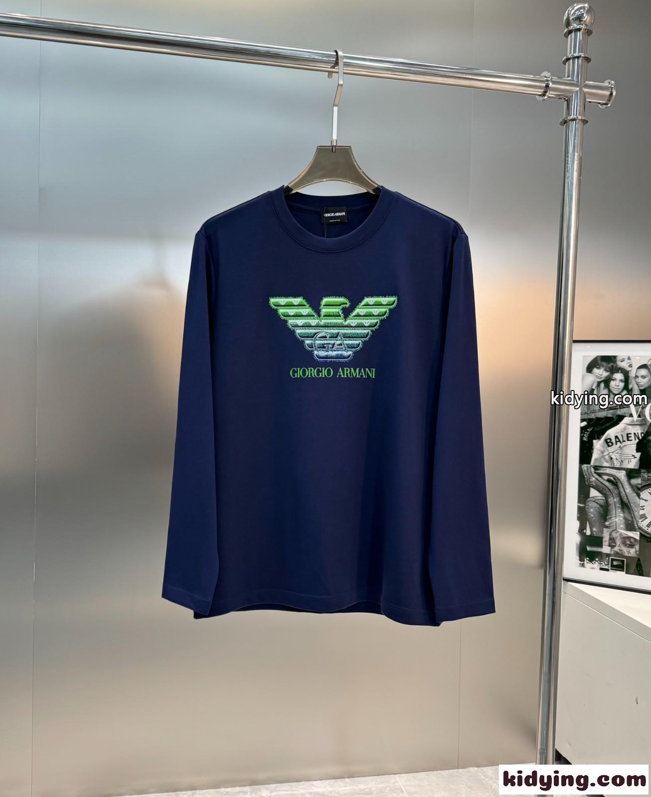 カジュアル 定番 ロゴ 長袖Tシャツ アルマーニ Tシャツ コピー メンズ-2