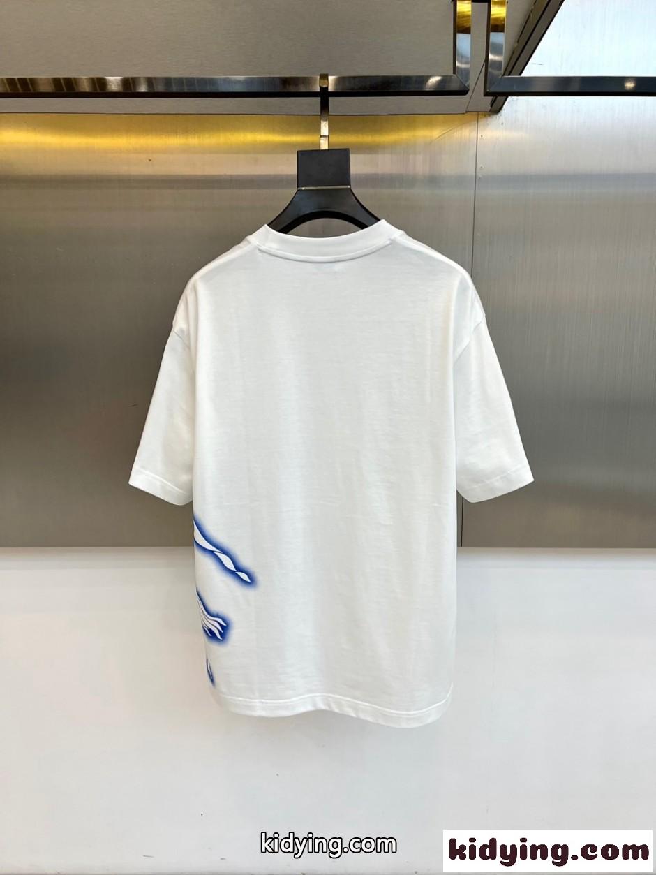 目を引く EKD 半袖Tシャツ バーバリー Tシャツ 偽物 クルーネック ホワイト-0