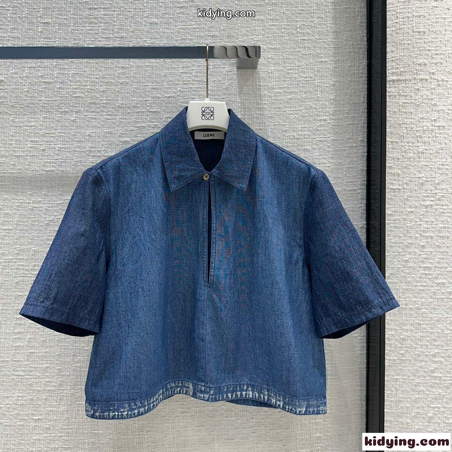 おしゃれ カジュアル デニム ヴァルーズ ロエベ シャツ コピー クロップド丈-2