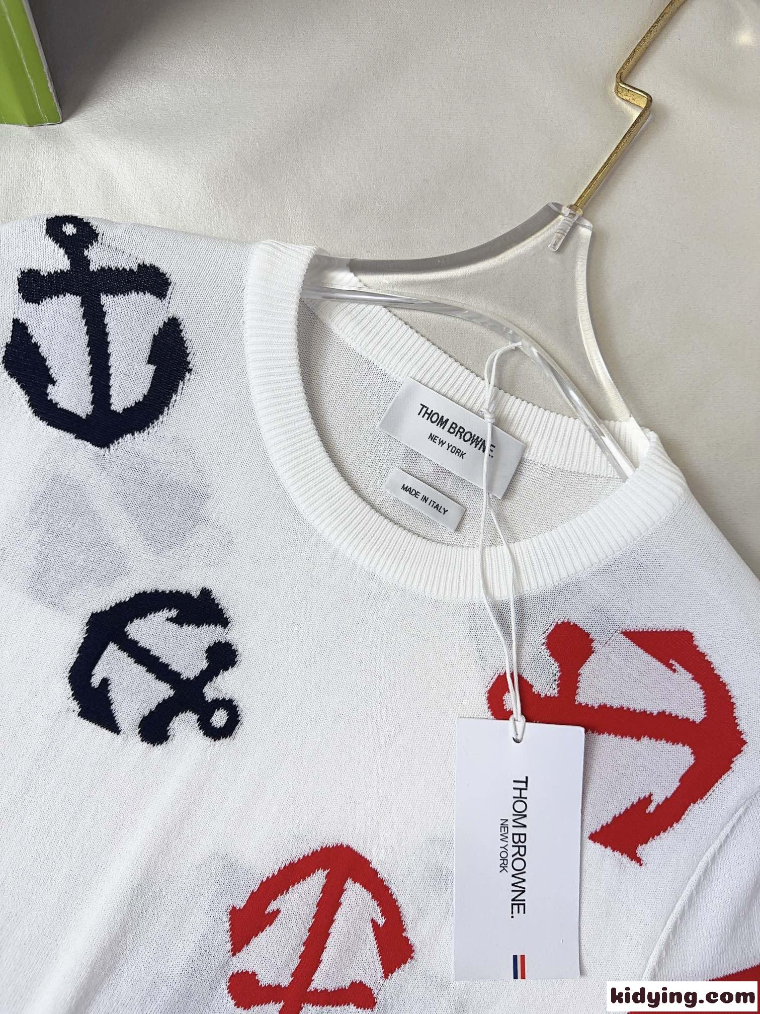 春夏 テンセル 錨 4BAR クルーネック トムブラウン Tシャツ コピー レディース-4