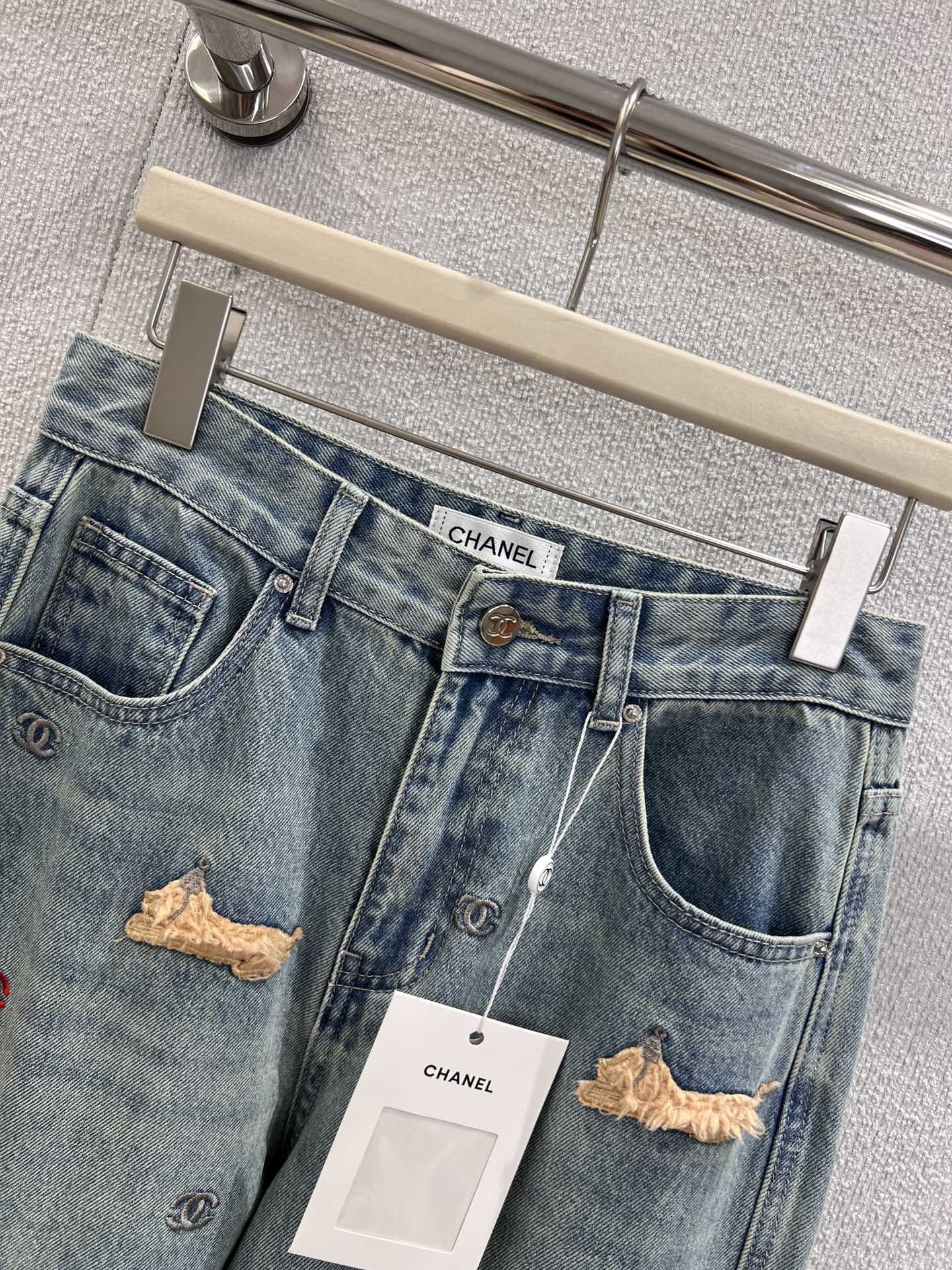 可愛い 合わせやすい デニムパンツ シャネル ジーンズ コピー レディース-3