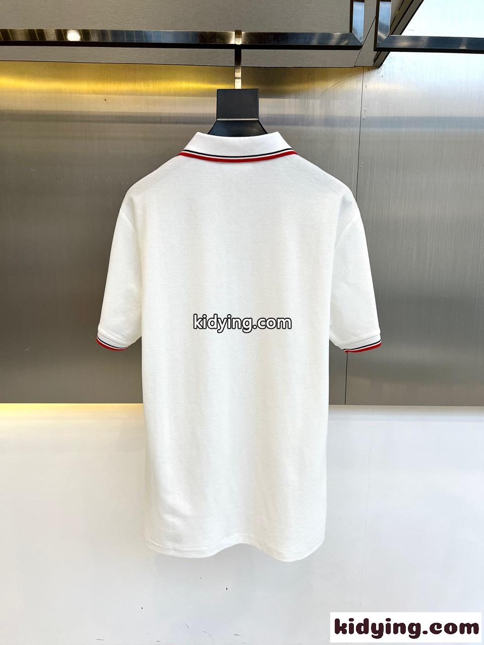 プラダ 半袖Tシャツ コピー トライアングルロゴ付 コットンピケ ポロシャツ ホワイト-3