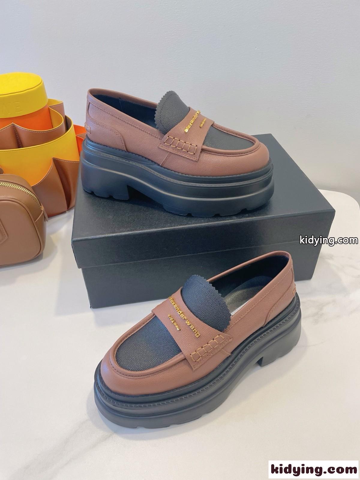 アレキサンダーワング シューズ 偽物 お洒落 上品 厚底 ローファー-3