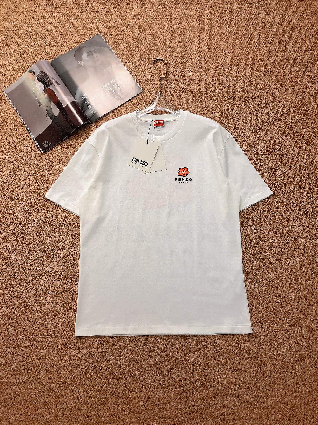 可愛い プリント ロゴ クールネック 着心地いい オシャレ ケンゾー tシャツ レディース コピー ユニセックス コットン-0