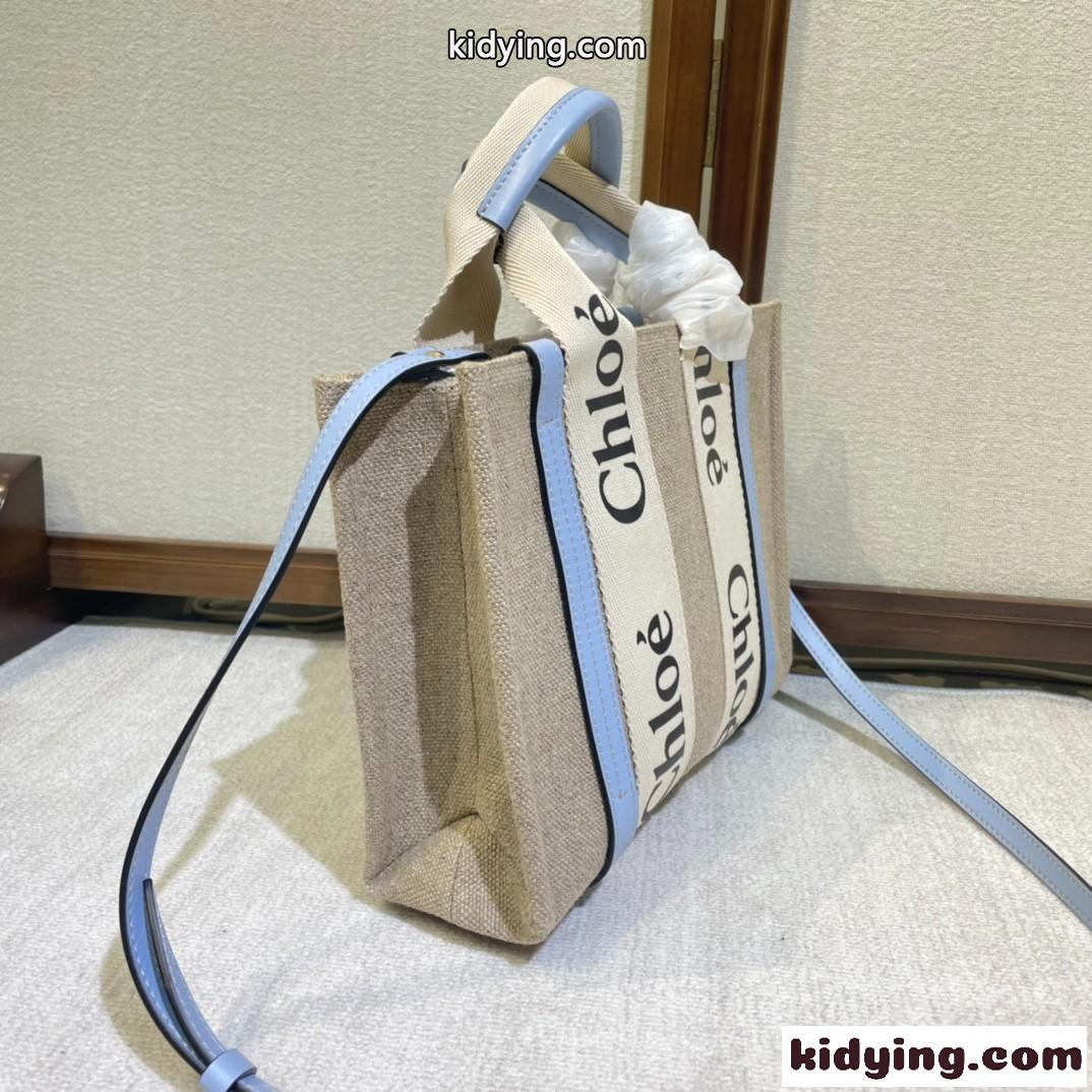 人気 WOODY スモール トートバッグ クロエ バッグ コピー ブルー-1