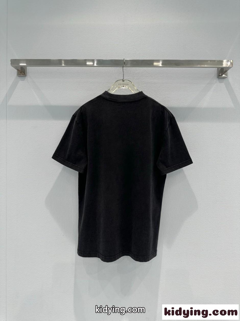 ユニセックス ロゴ入り 半袖Tシャツ アレキサンダーワング Tシャツ コピー ダークグレー-3