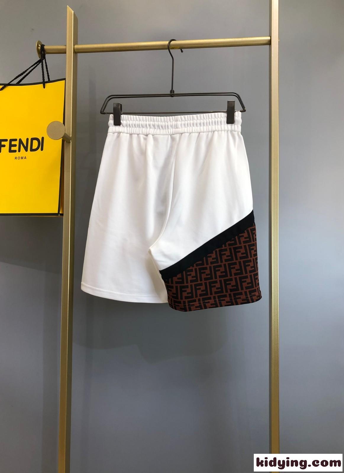 ホワイトジャージー ショートパンツ フェンディ パンツ コピー メンズ ファッション-0