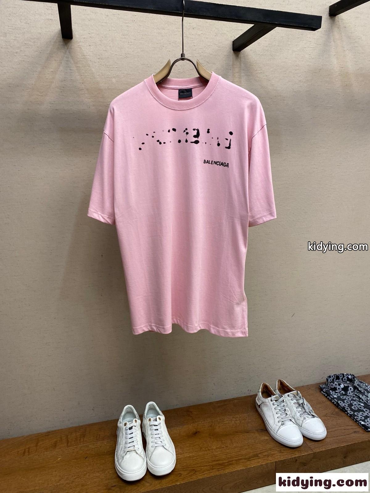 ユニセックス おしゃれ 人気 プリント クルーネック バレンシアガ Tシャツ コピー-2
