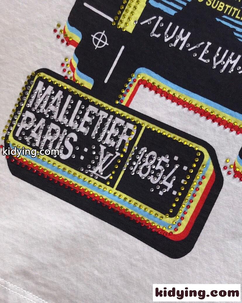 おしゃれ プリント クルーネック コットン 半袖Tシャツ ルイ・ヴィトン Tシャツ コピー 人気-3