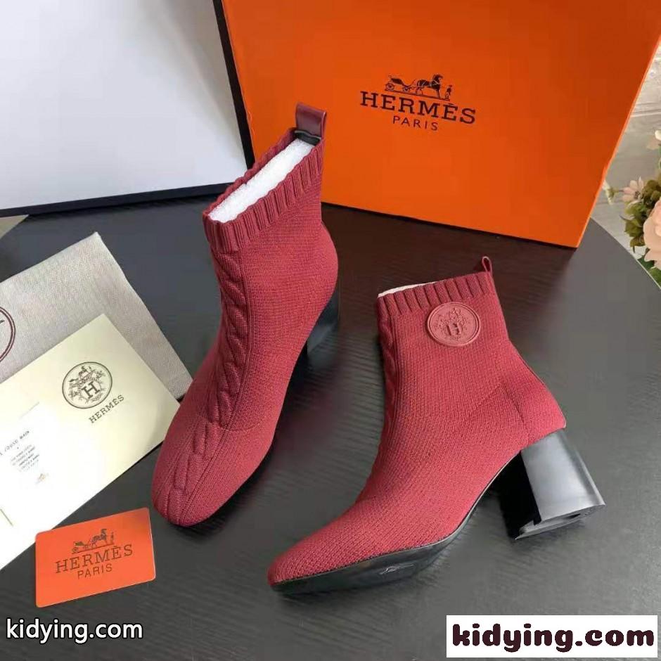 HERMES エルメス ジェナ ショートブーツ コピー アンクルブーツ レッド-4