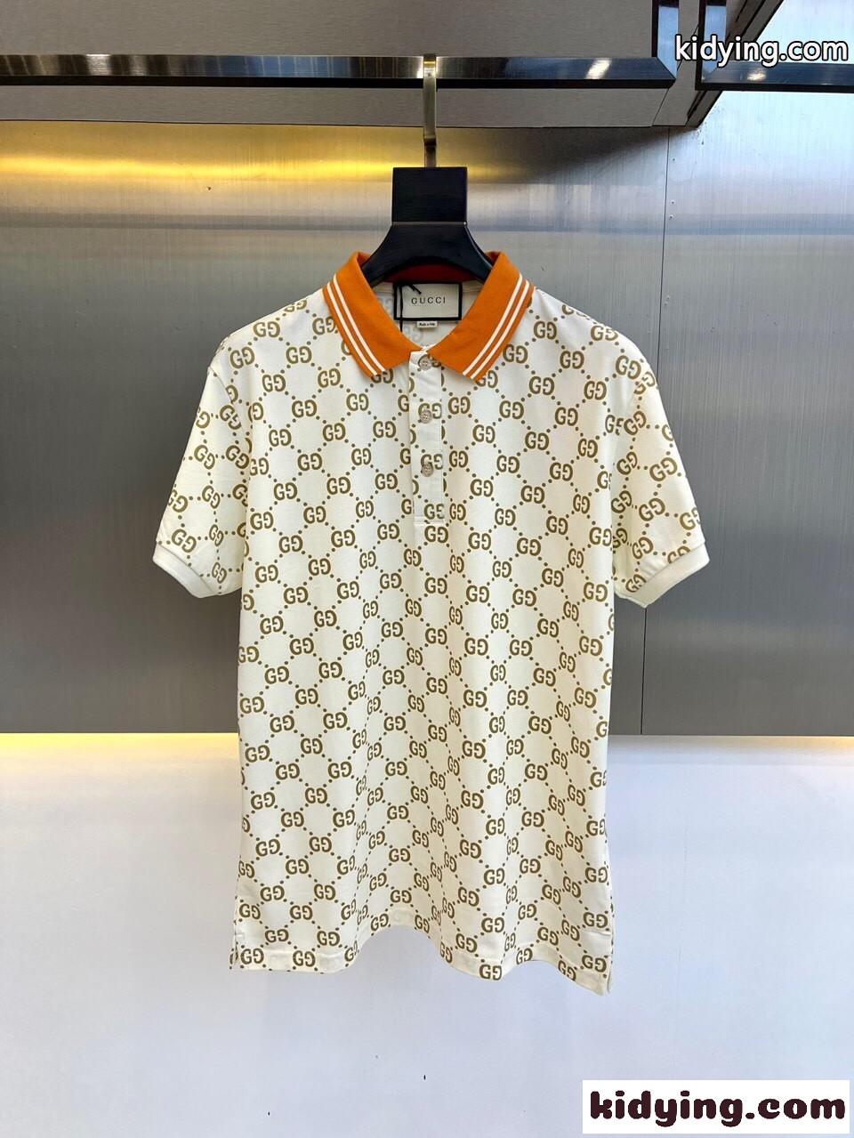 グッチ Tシャツ コピー メンズ 人気 GG ストレッチ コットン ポロシャツ-0