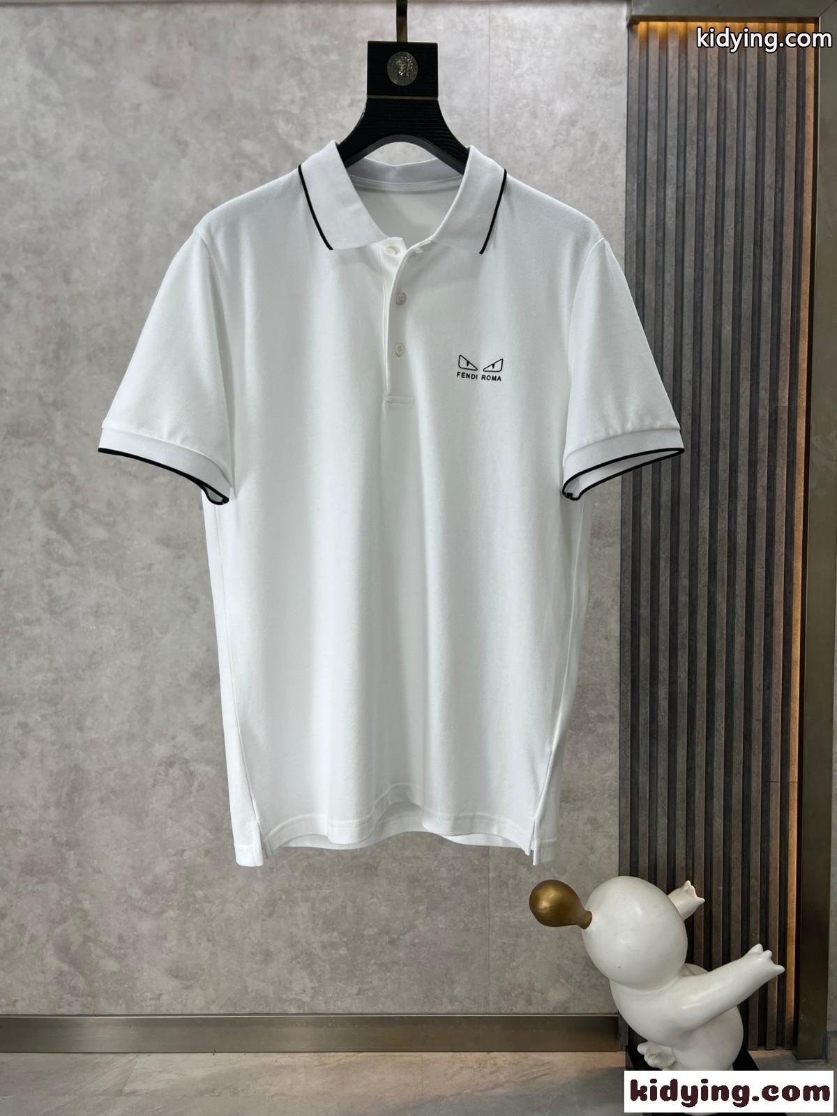 フェンディ Tシャツ コピー カジュアル 定番 半袖 ポロシャツ ホワイト-0