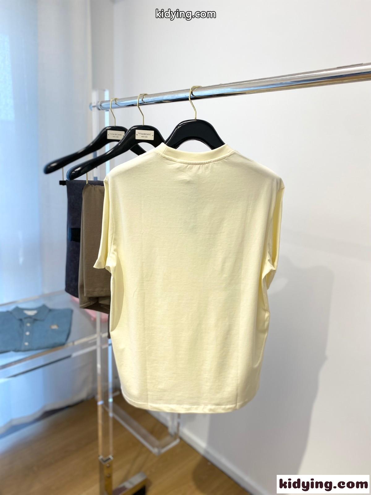 オフホワイト tシャツ コピー カジュアル プリント コットン 半袖Tシャツ-3