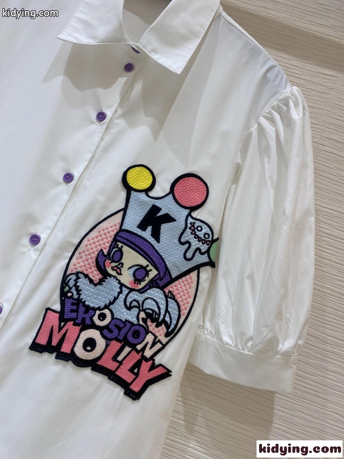 シンプル カジュアル 可愛い ワッペン 半袖 ミュウミュウ シャツ コピー おしゃれ 合わせやすい-1
