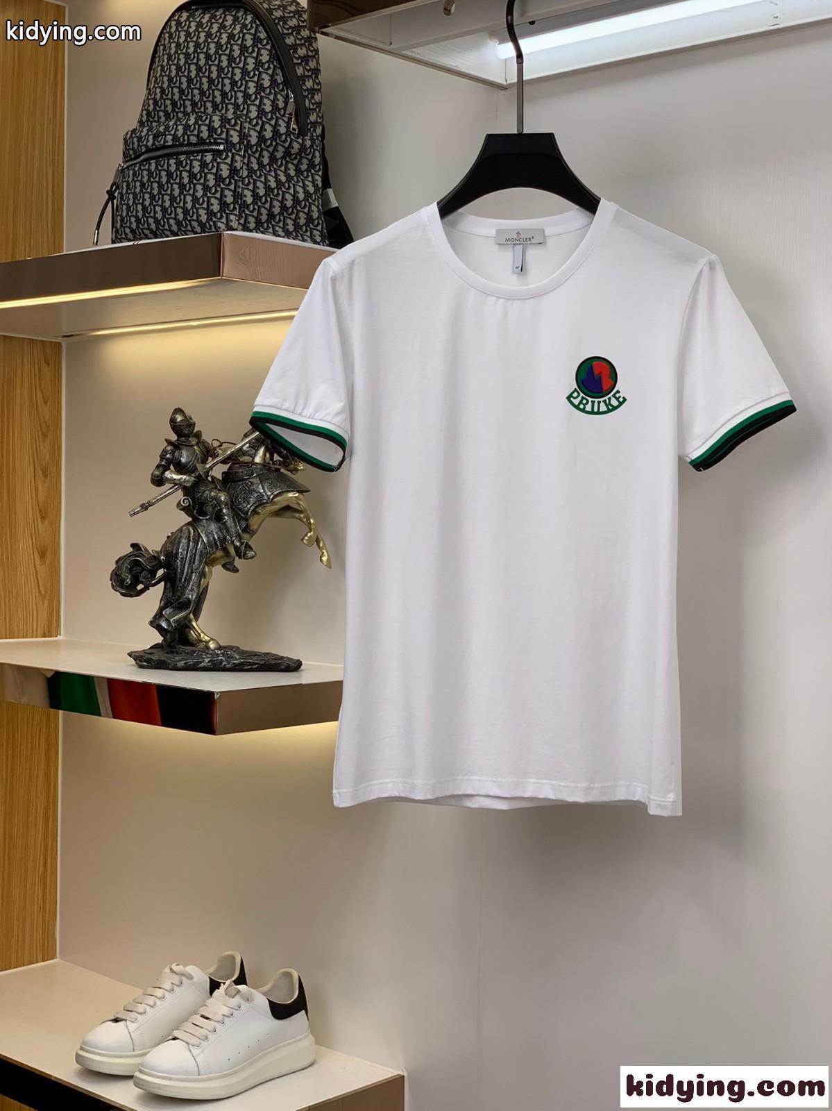 3色あり 春夏 薄手 クルーネック モンクレール tシャツ コピー 半袖 ストレッチ 柔らかい 着心地いい-1