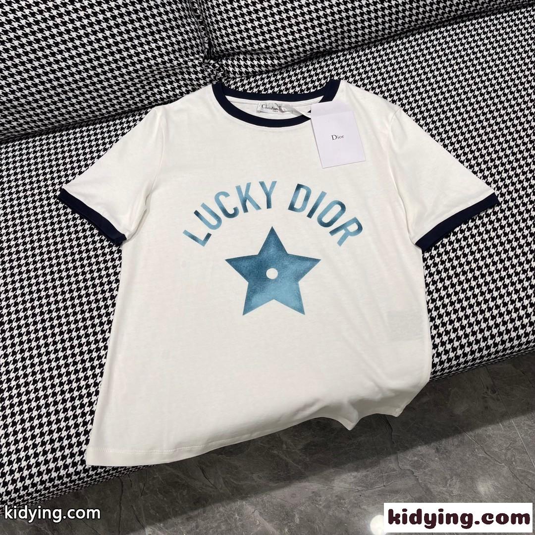 LUCKY DIOR ベーシック おしゃれ クルーネック クリスチャン・ディオール Tシャツ コピー 半袖 トップス-0
